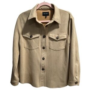 Love Tree Faux Suede Tan Jacket, Button‎ Down, size Large EUC
